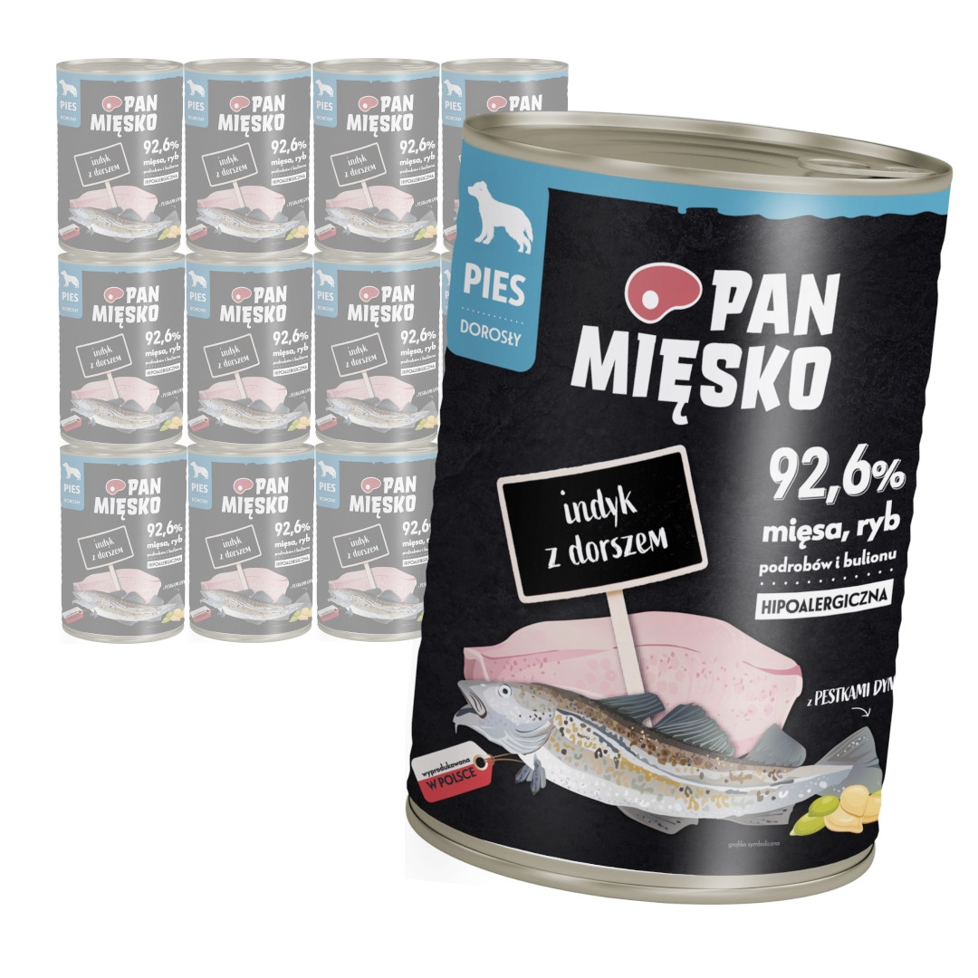 Pan Mięsko Krůta a Příčesek Mokré Krmivo Pro Psa Hypoalergenní 12x400g