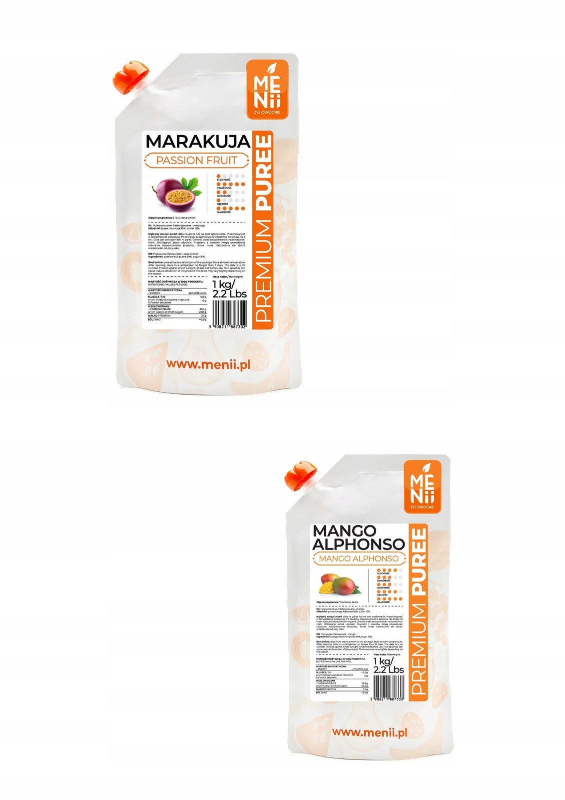 Prémiová sada Pyré Marakuja Mango Alphonso 2kg