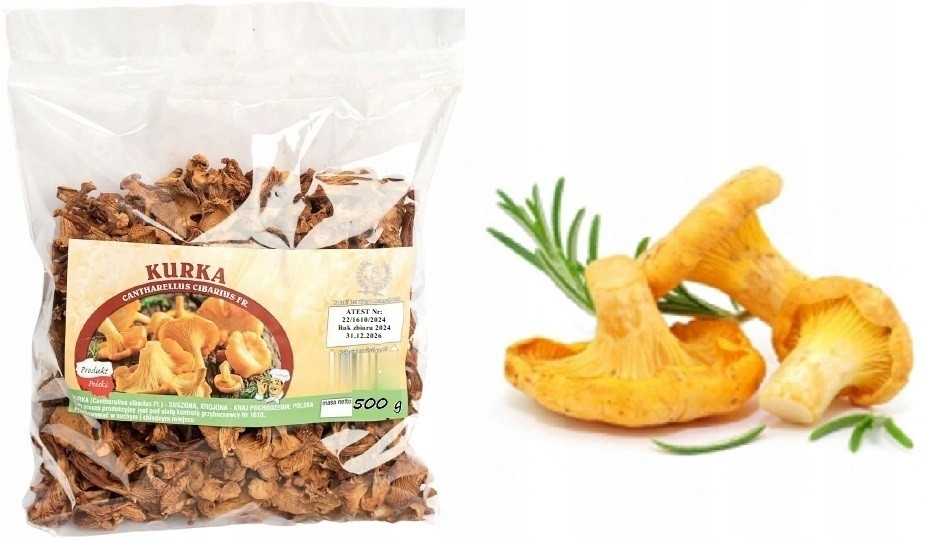 Kurka Krájená Lux 500g Polsko Atest 2024 Nová Sklizeň sušené houby