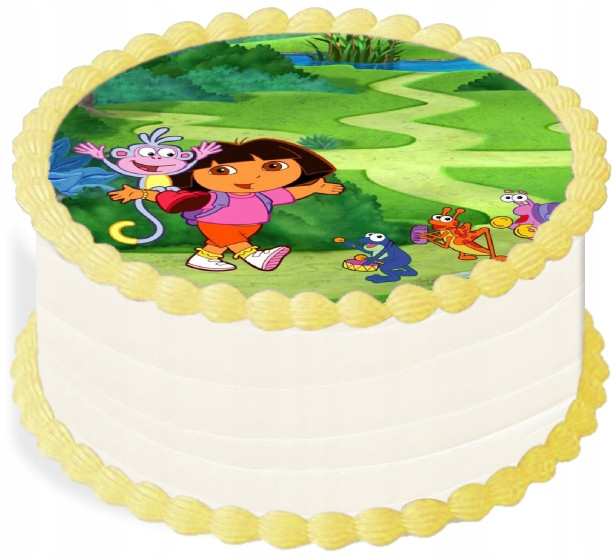 oplatek na dort 29 cm Dora a Přátelé Narozeniny