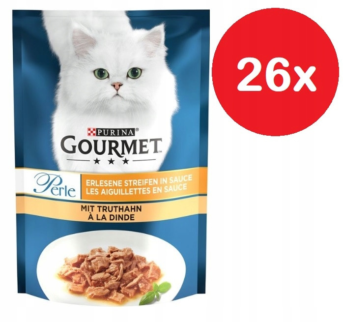Purina Gourmet Perle mokré krmivo pro kočky krůta v omáčce 26x85 g