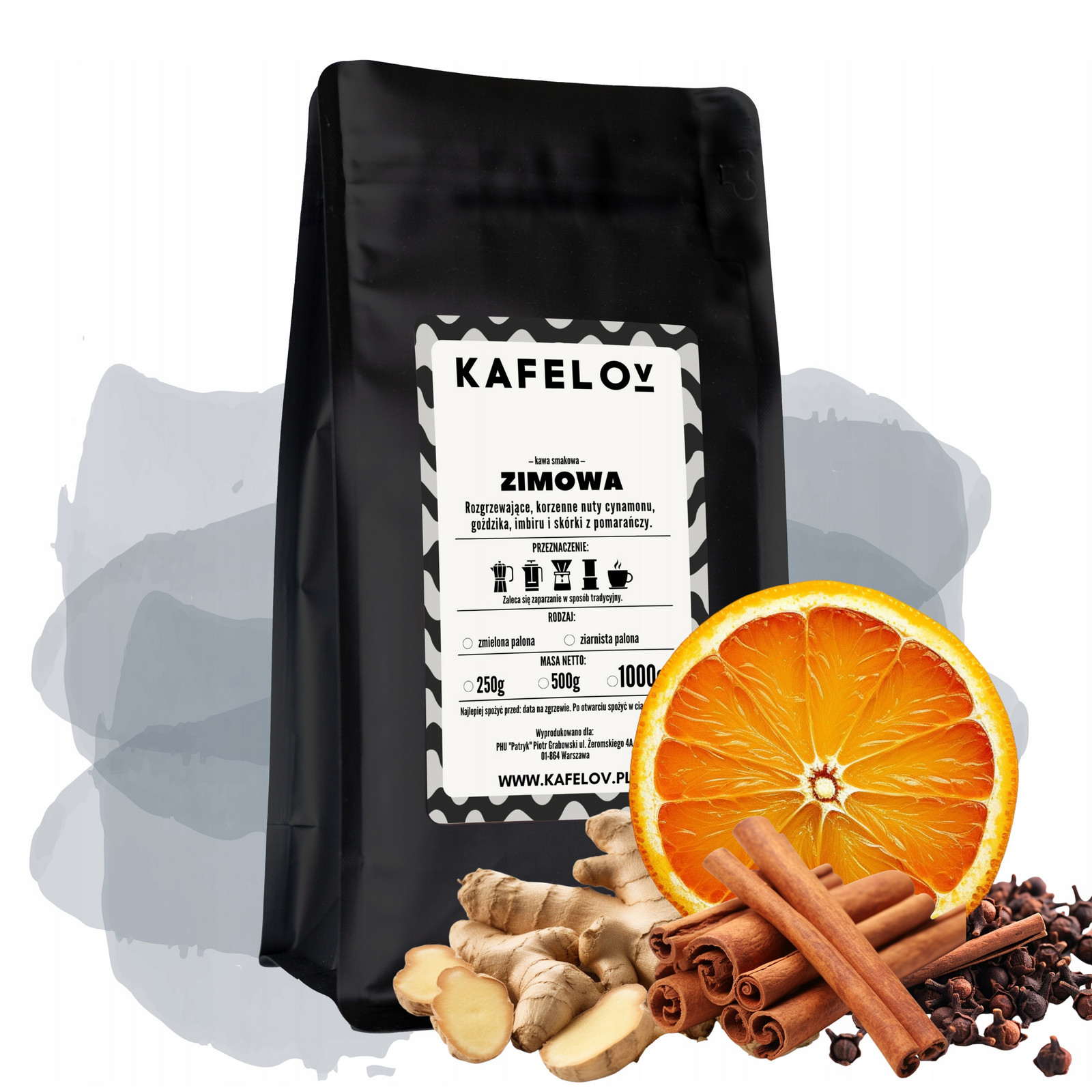 Chuťová káva mletá Zimní arabika čerstvě pražená 1kg