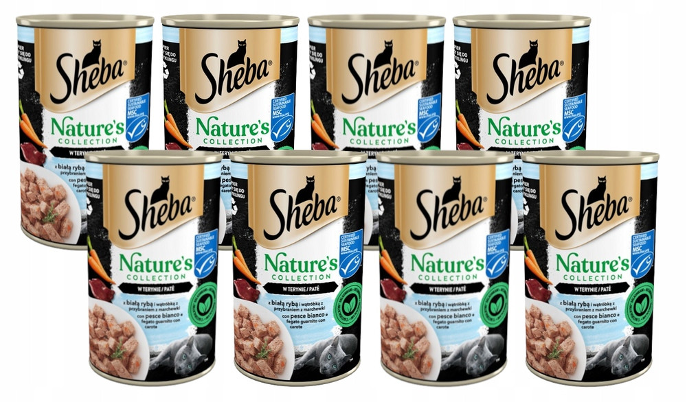 Sheba 12x400g Nature's Collection krmivo pro dospělé kočky, s bílou rybou