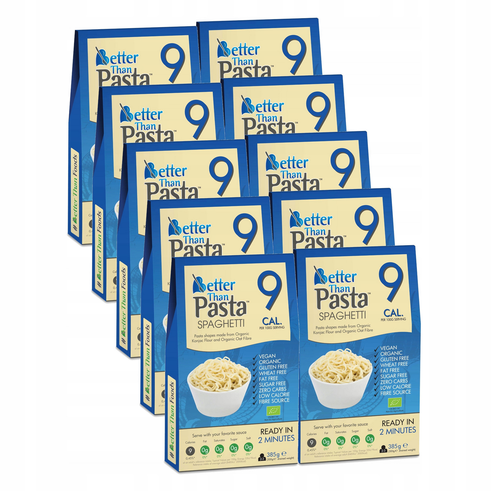 10x Těstoviny (konjac Špagety) Bezlepkové Bio 385 g (300 g) Better Than