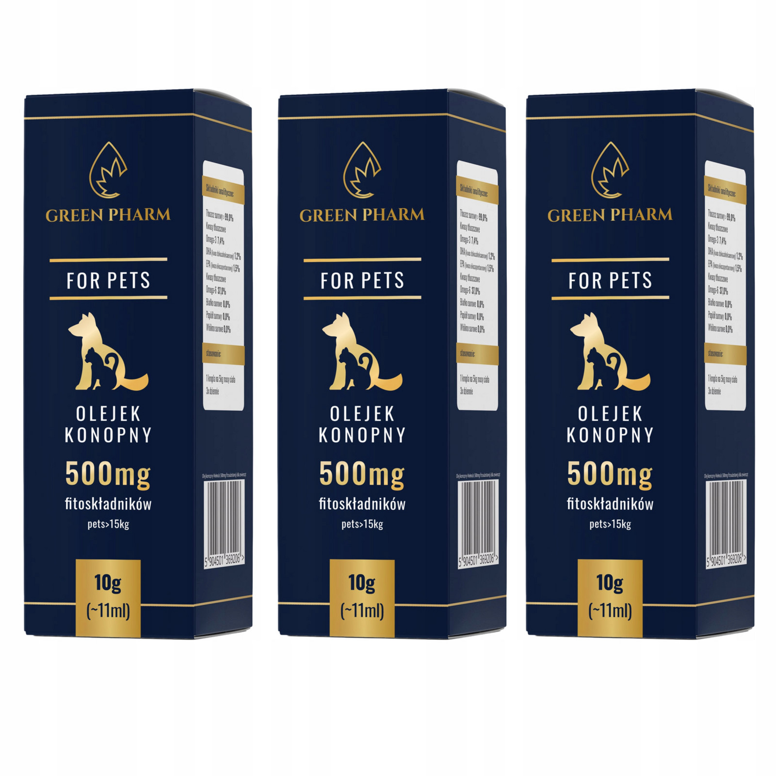 2x Cbd Konopný olej pro psa 5% 11ml Bez Thc Veterinární
