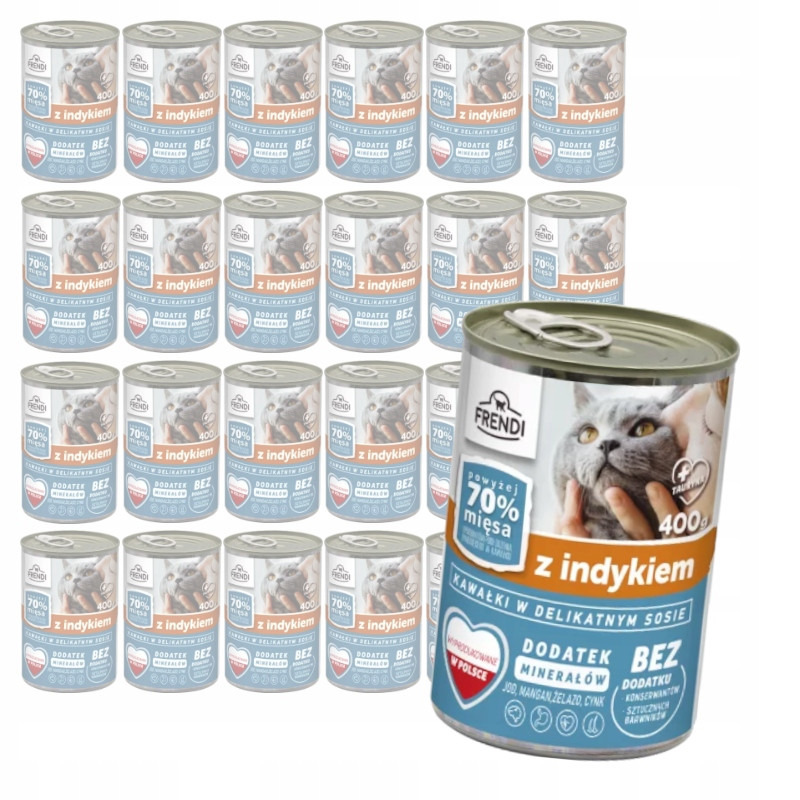 Frendi 24x400g Mokré Krmivo Pro Kočky Kousky v omáčce s krůtím masem