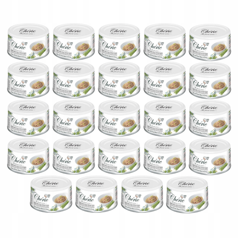 Chérie Premium Plná strava Tuňák se zelenými fazolemi v omáčce 80g