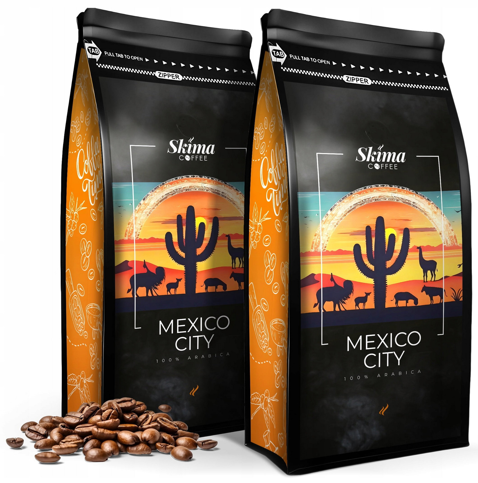 Káva zrnková 2x1 kg Mexico City 100% Arabica Čerstvá do kávovaru Dárek