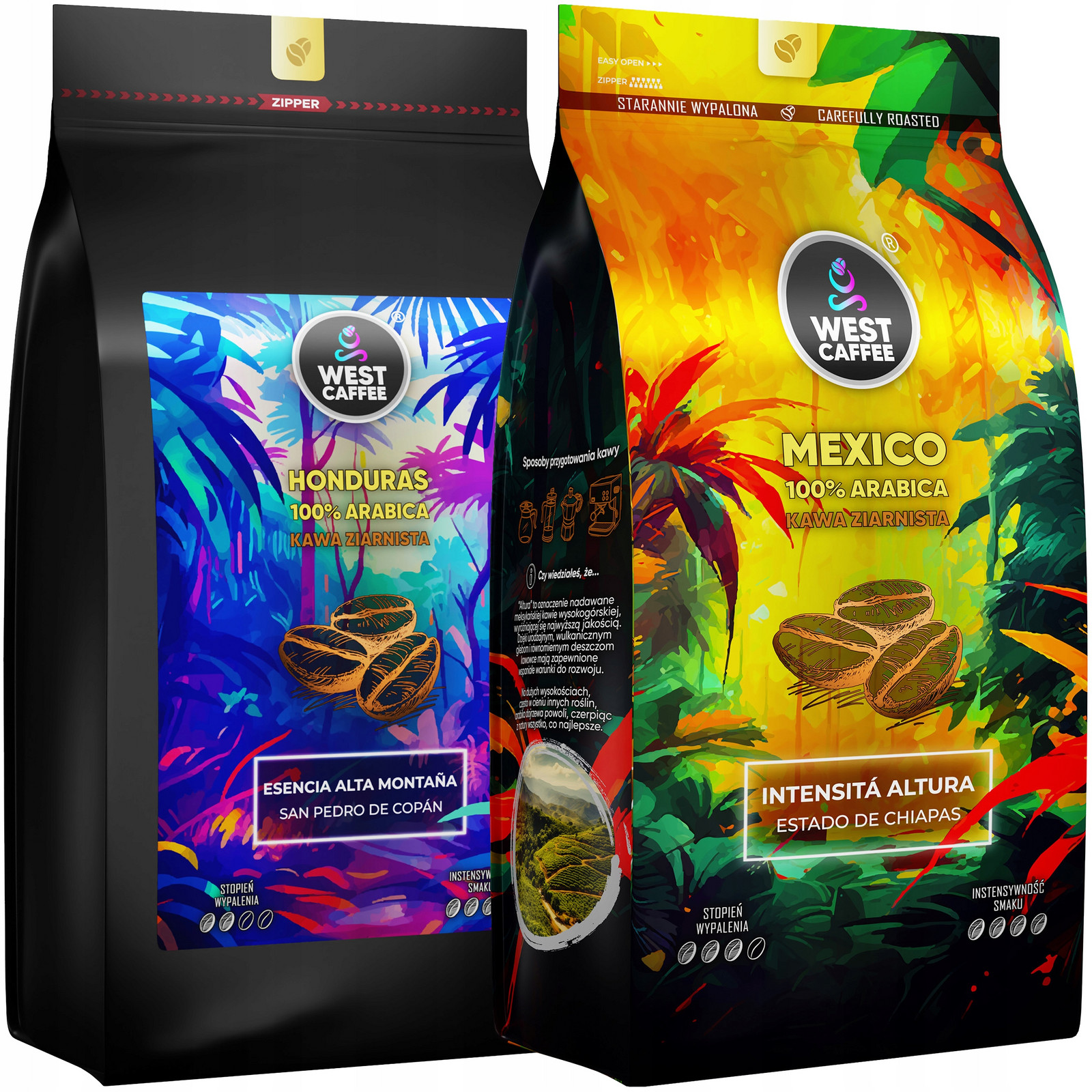 Káva Zrnková Set 2KG Honduras Mexico 100% Arabica Čerstvě Vypálená