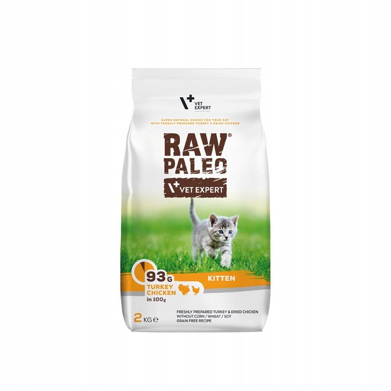 Raw Paleo Kitten Turkey & Chicken 2kg Krůta Kuře pro koťata