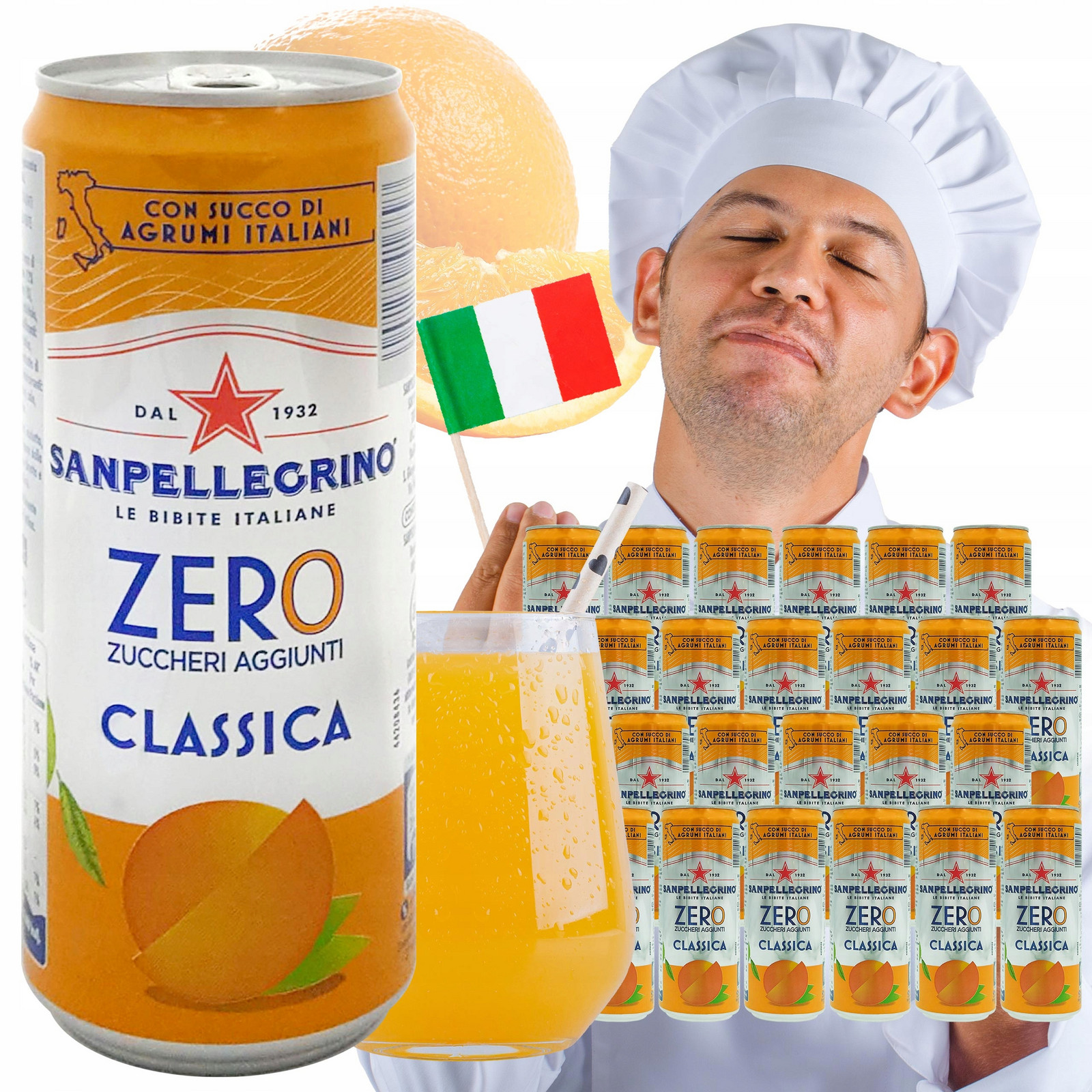 Nápoj Sanpellegrino aranciata Bez Cukru 24x330ml