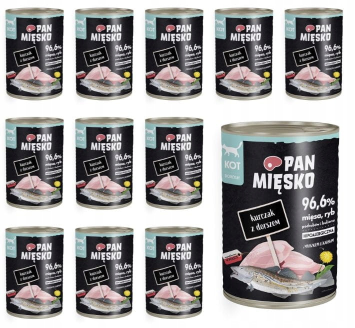 Pan Mięsko krmivo pro kočky Kuře s treskou 6x400g