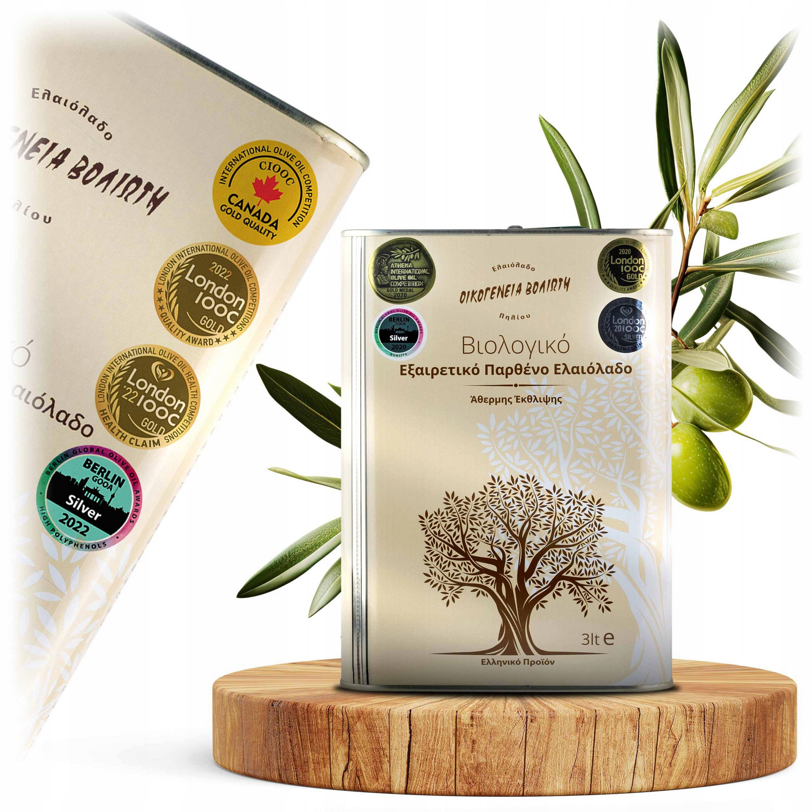 Organický Řecký extra panenský olivový olej 3l Z Čerstvé Sklizně 24/25