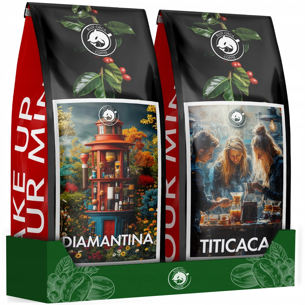 Káva zrnková 1kg x2 Diamantina Titicaca 100% Arabica Blue Orca Dárek