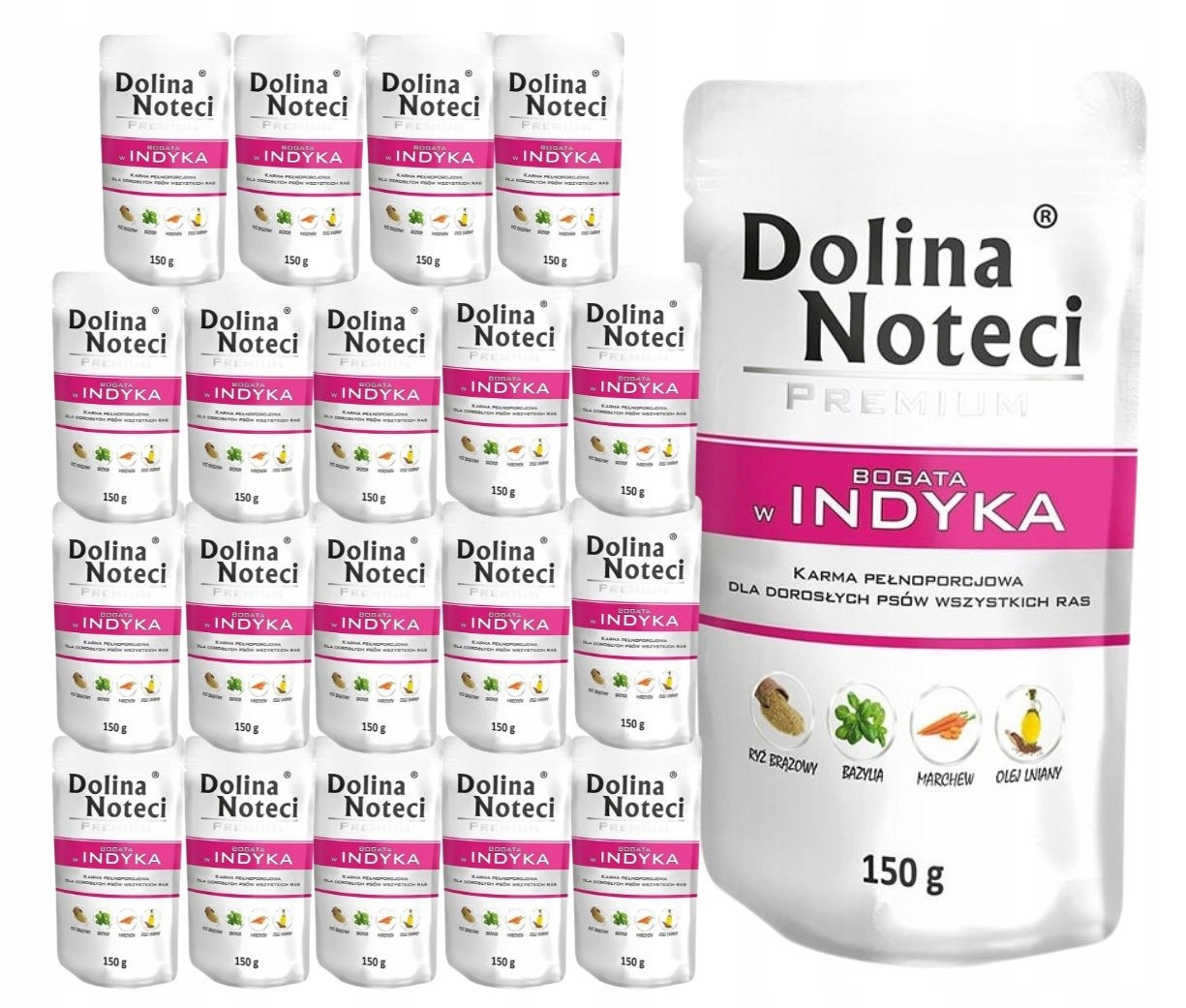 Dolina Noteci Premium vlhké krmivo pro psy bohaté na krůtu 20x150 g