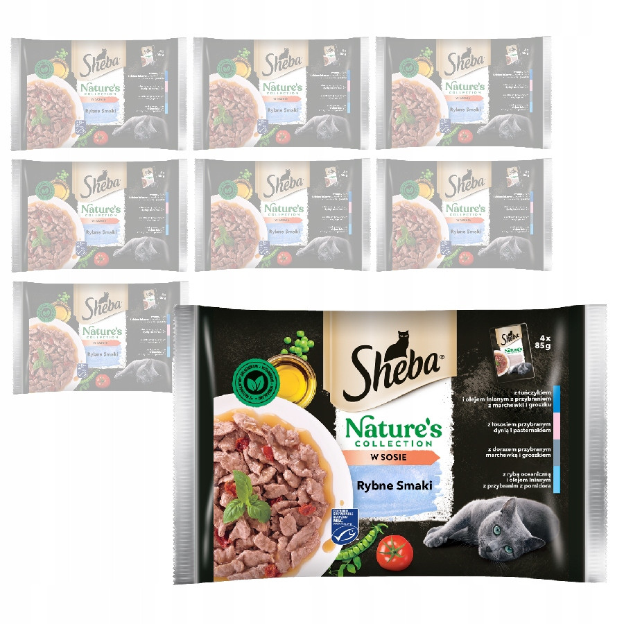 Sheba Nature's Collection 32x85g Vlhké Krmivo Pro Kočky Rybí Příchutě V Omáčce