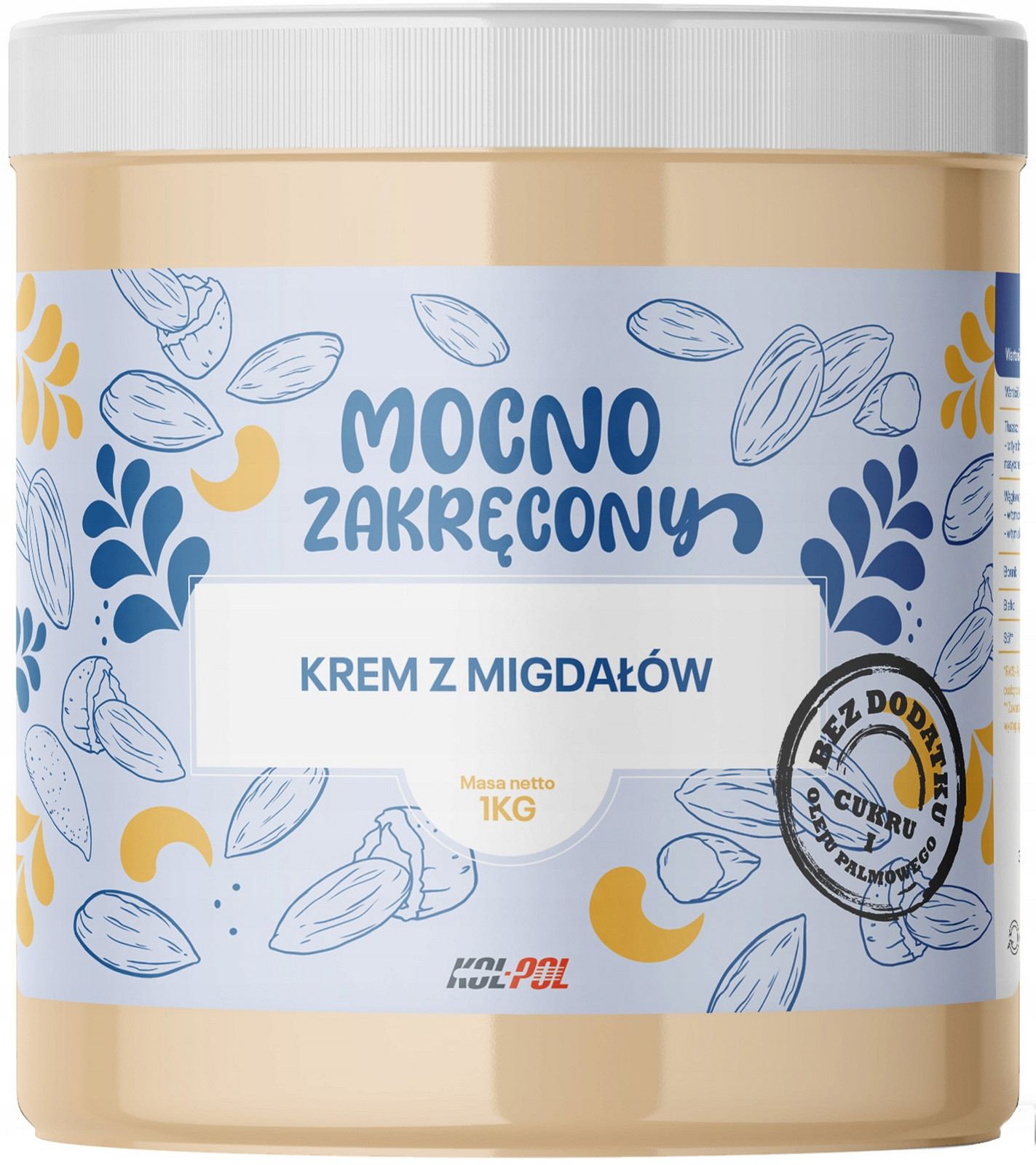 Mandlový krém 1kg Mandlové máslo přírodní 100% Kol-Pol