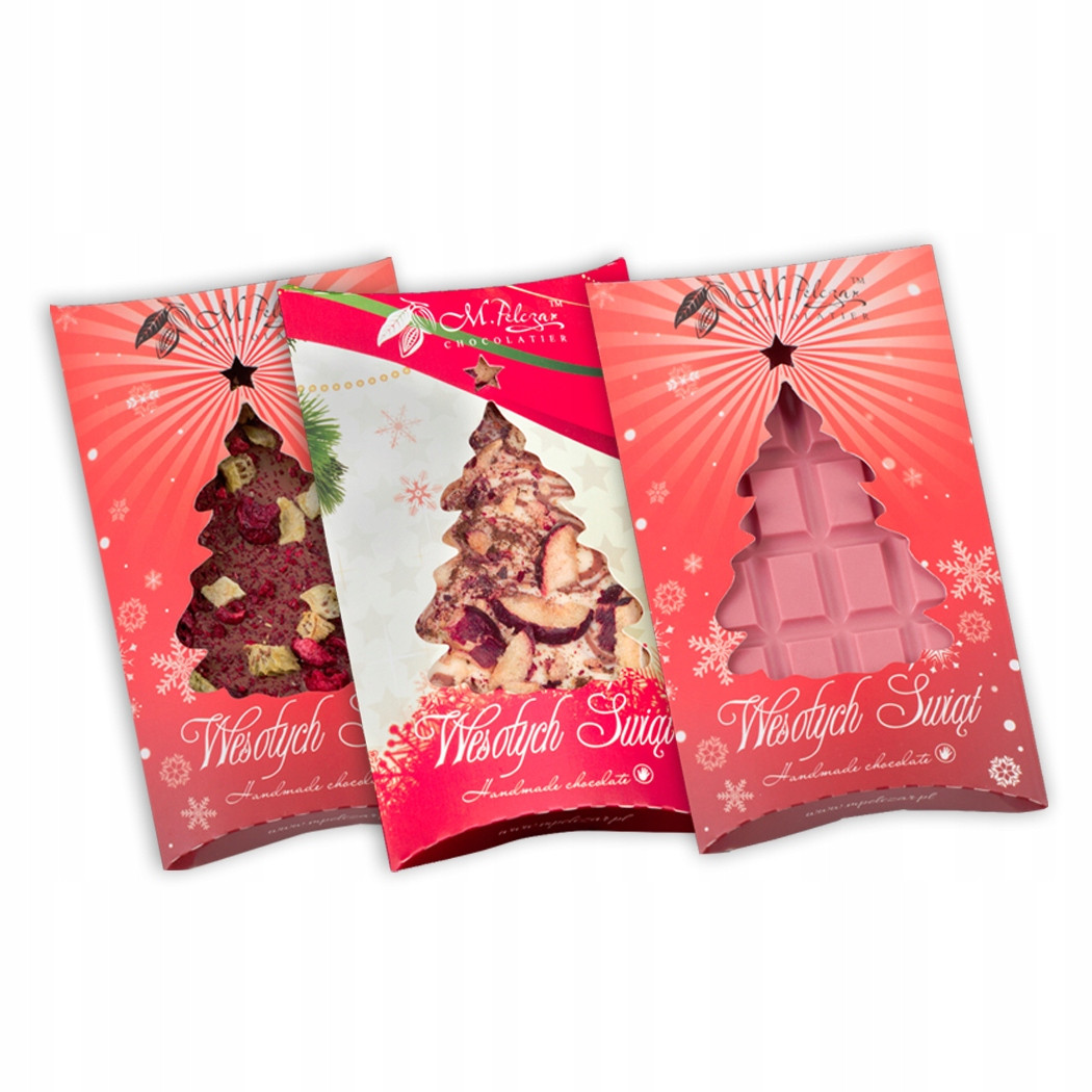 Sada vánočních čokolád 3 barvy Vánoce