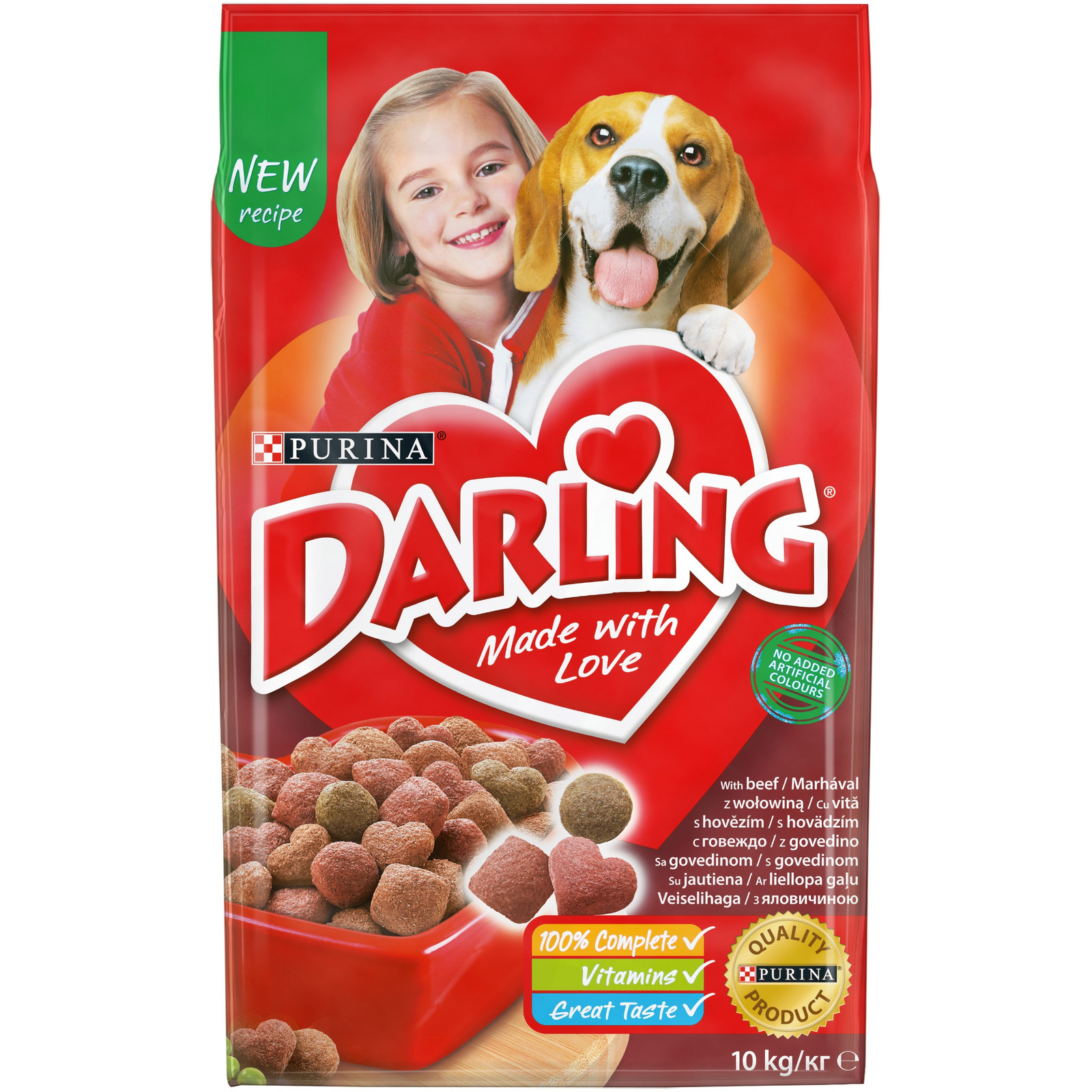 Purina Darling Hovězí a kuře pro psy 10kg