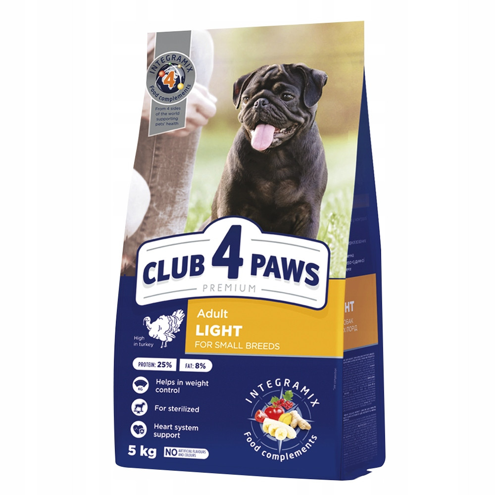 Club 4 Paws Premium „Light“ suché krmivo pro psy malých plemen – krůta 5 kg