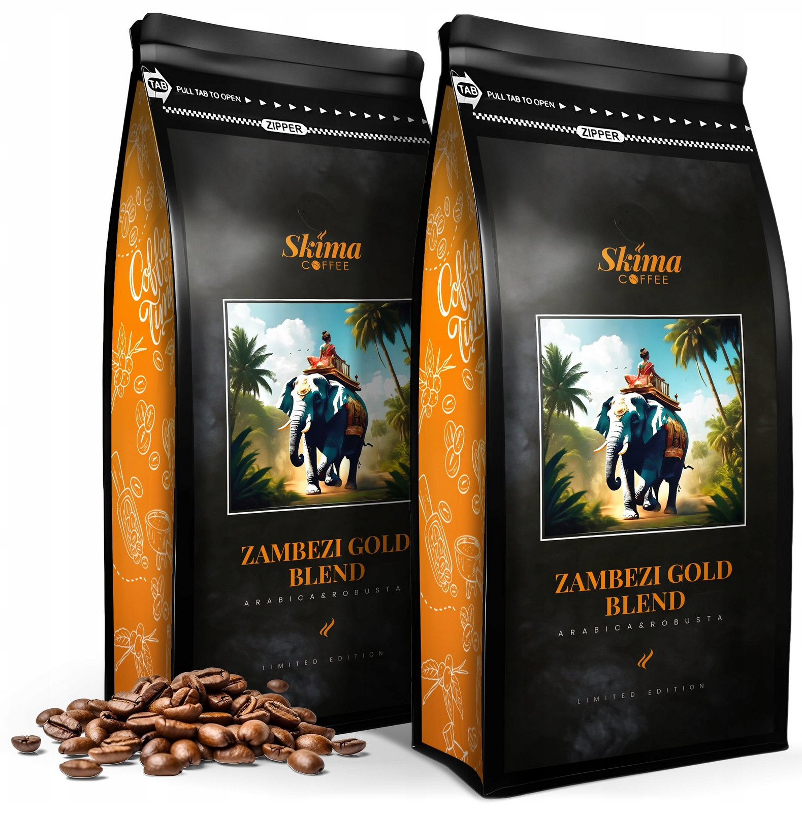 Káva zrnková 2x1 kg Zambezi Gold Blend (limited Edition) do kávovaru Dárek