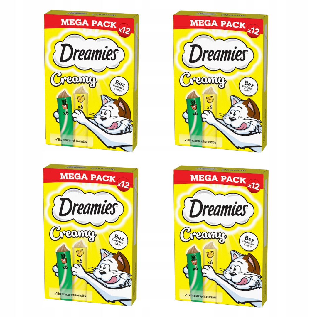 Dreamies Creamy 48x10g Krémová Pamlsek pro Pro Kočky se sýrem a koťátkem