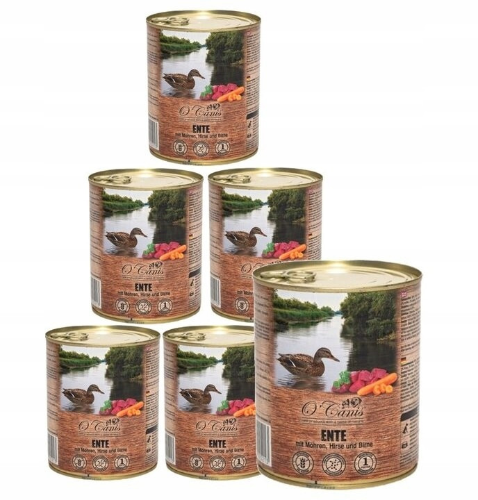 O'canis vlhké krmivo pro psy konzerva Kachna proso mrkev 6x800 g