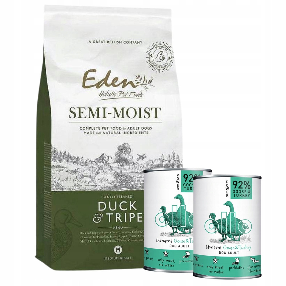 Polovlhké krmivo Eden Kachna a žaludky 10 kg