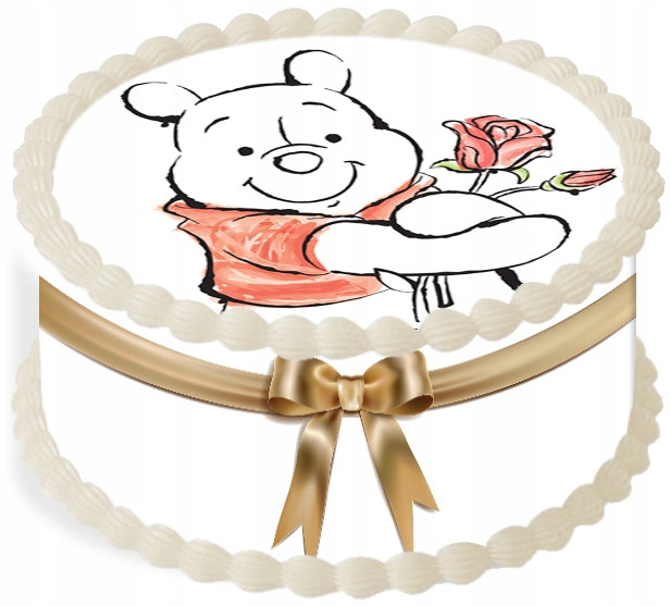 oplatek na dort 20 cm Láska Valentýna Srdce Medvídek