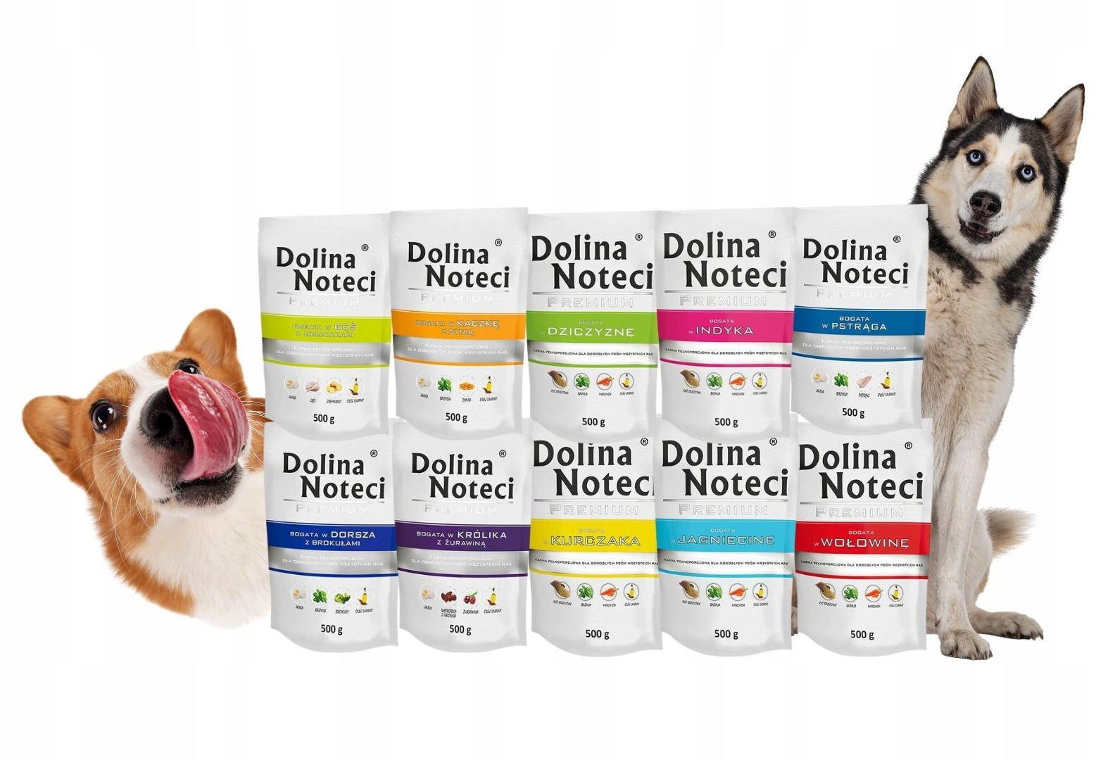 Dolina Noteci Premium MIX 10 Příchutí Krmivo mokré pro psy 10x500g