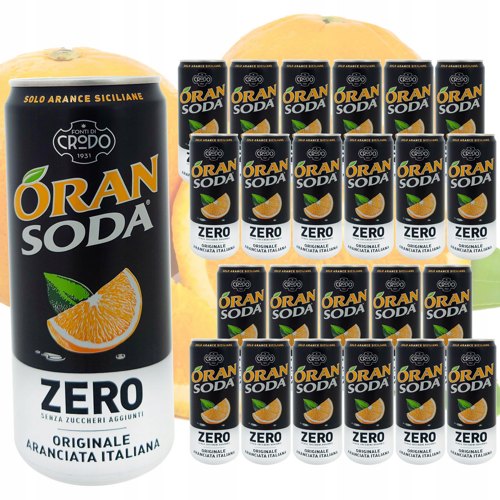 Oran soda Zero 330 ml Italský Pomerančový nápoj bez cukru 24 ks Svářečka