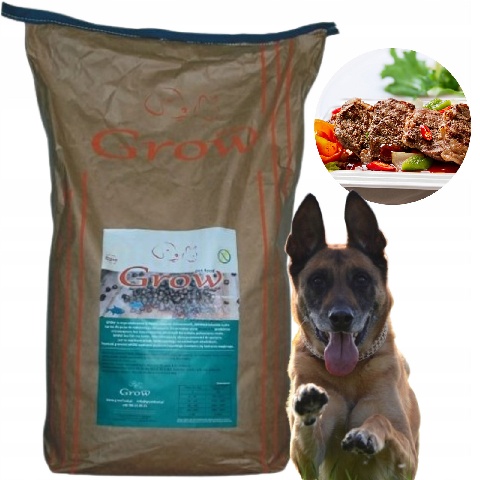 Grow Kachna S Rybou Junior S/m Suché Krmivo pro štěňata 14 kg