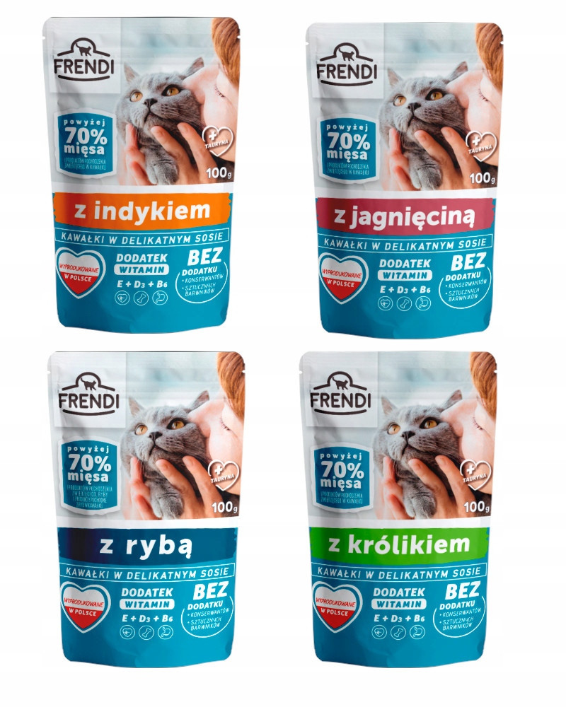 Frendi krmivo mokré kousky v omáčce Mix chutí pro kočky sáčky 48x100g