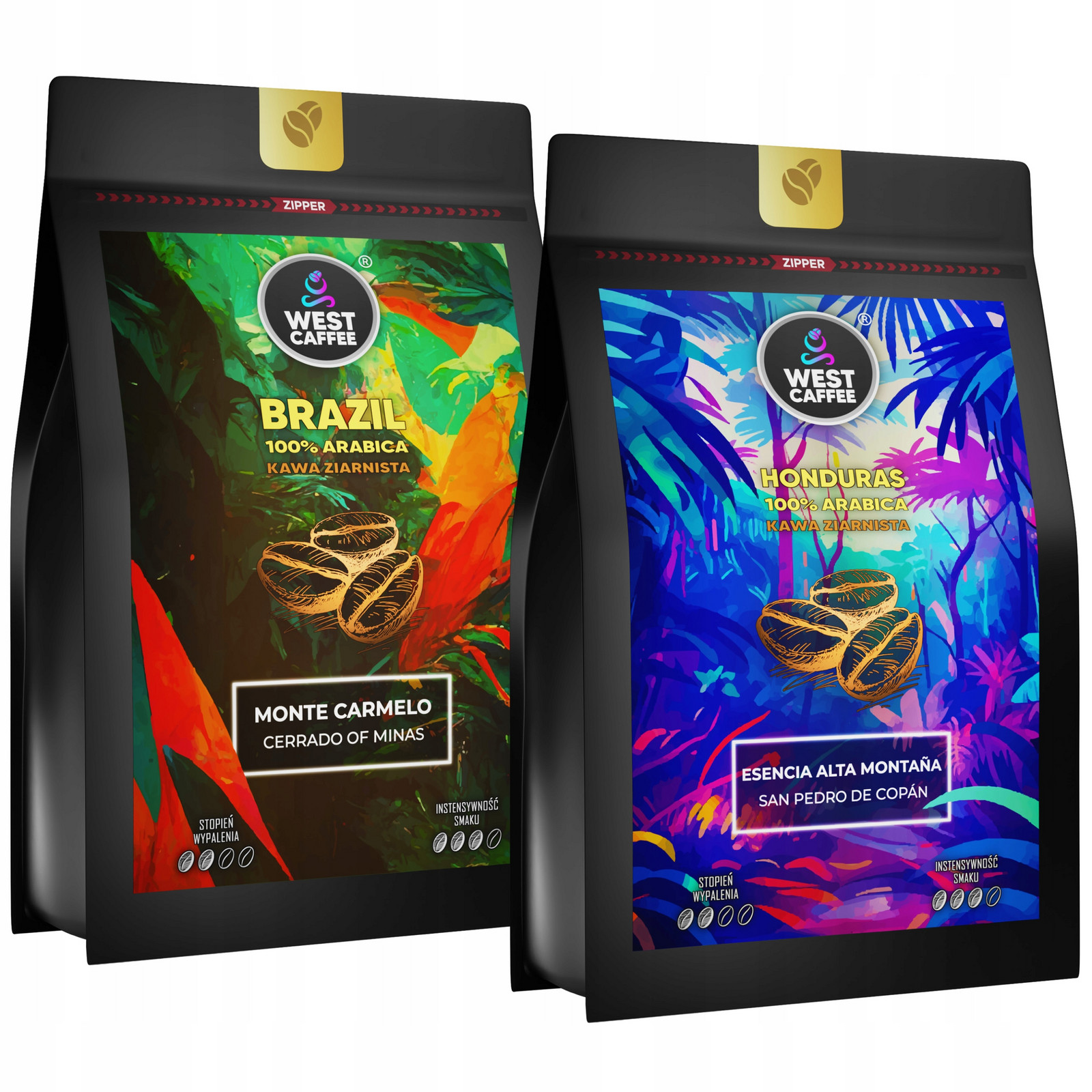 Káva Zrnková 2x250G Set Brazílie Mexiko 100% Arabica Čerstvě pražená