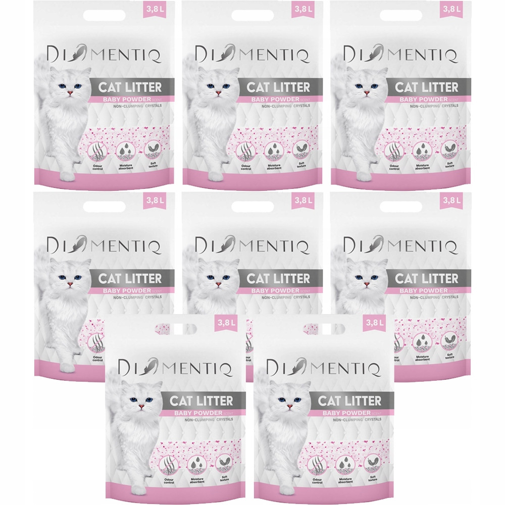 Silikonové stelivo pro kočky BabyPowder nehrudkující 8x3,8L Diamentiq