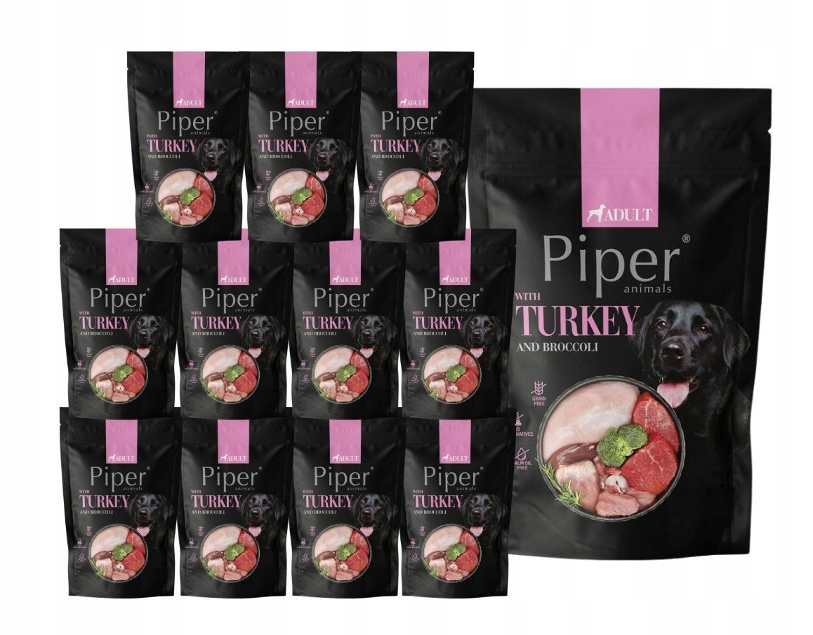 Piper vlhké krmivo pro psy s krůtím masem a brokolicí 12x500 g Dolina Noteci