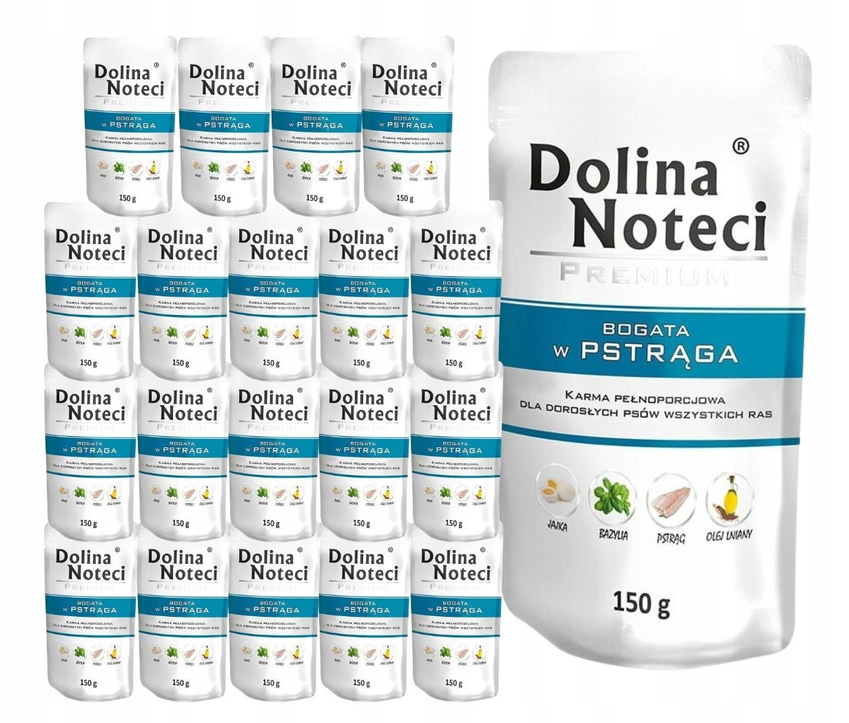 Dolina Noteci Premium vlhké krmivo pro psy bohaté na pstruhy 30x150 g