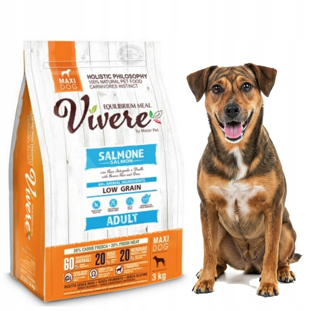 Monoproteinové Krmivo pro velká plemena Losos Vivere Dog Maxi Adult Salmon 3kg