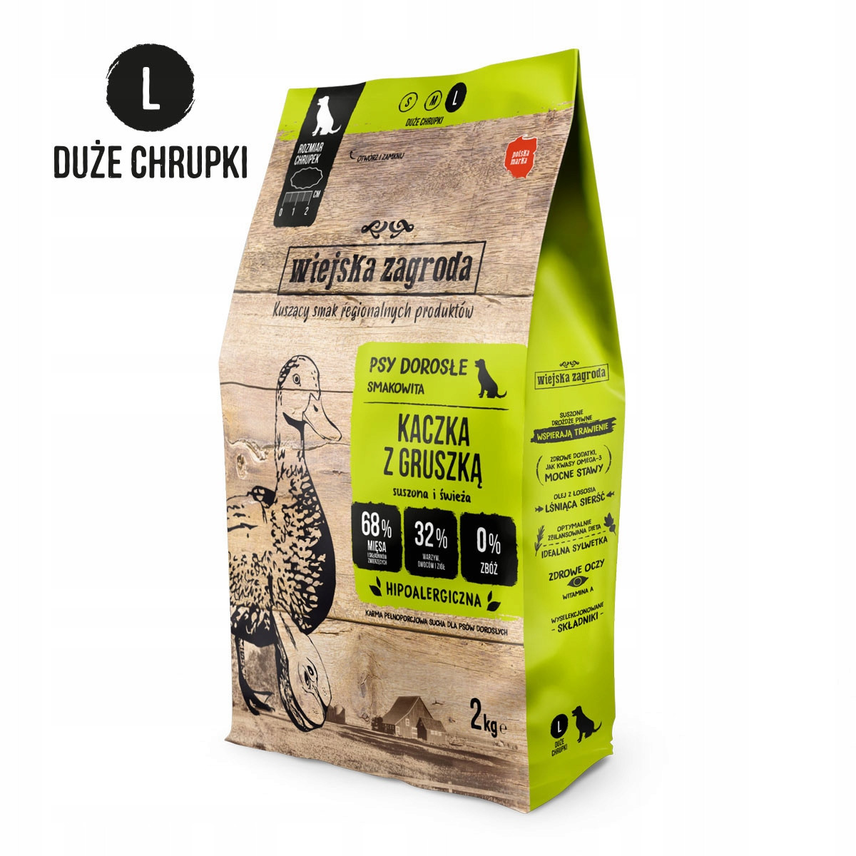 Wiejska Zagroda Kachna s Hruškou 2kg Křupky L pro velká plemena