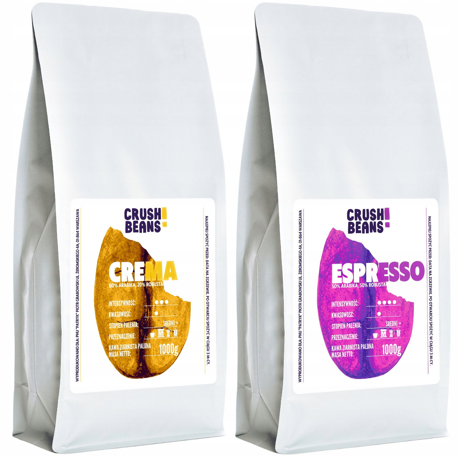 Kávová zrna 2kg Crema+espresso Crush Beans MIX