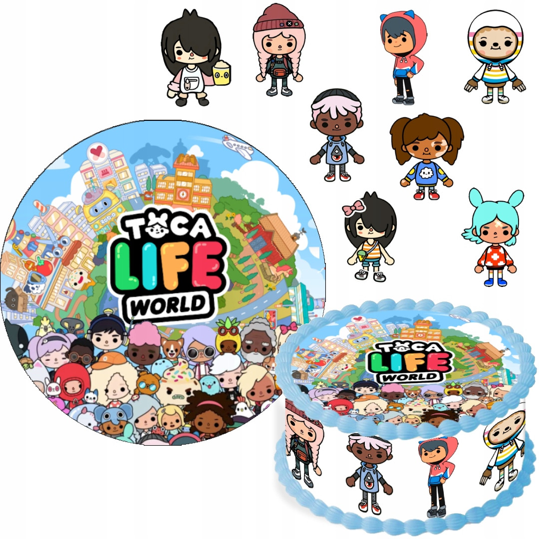 sada oplatek na dort 20cm Toca Boca Figurky