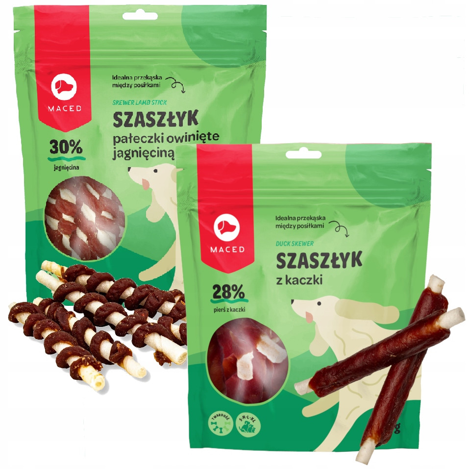 Maced Pamlsky Pro Psa Hovězí Tyčinky S Kachnou 500g A Jehněčím Masem 500g