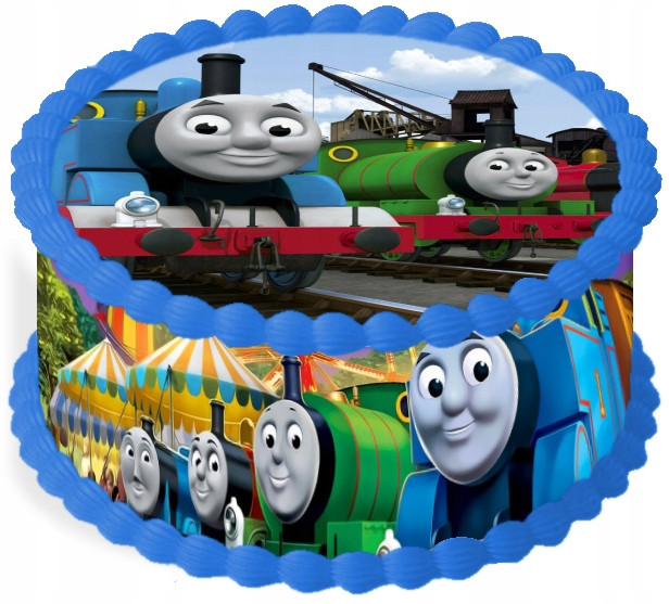 oplatek na dort 14 cm Tomáš a přátelé Narozeniny