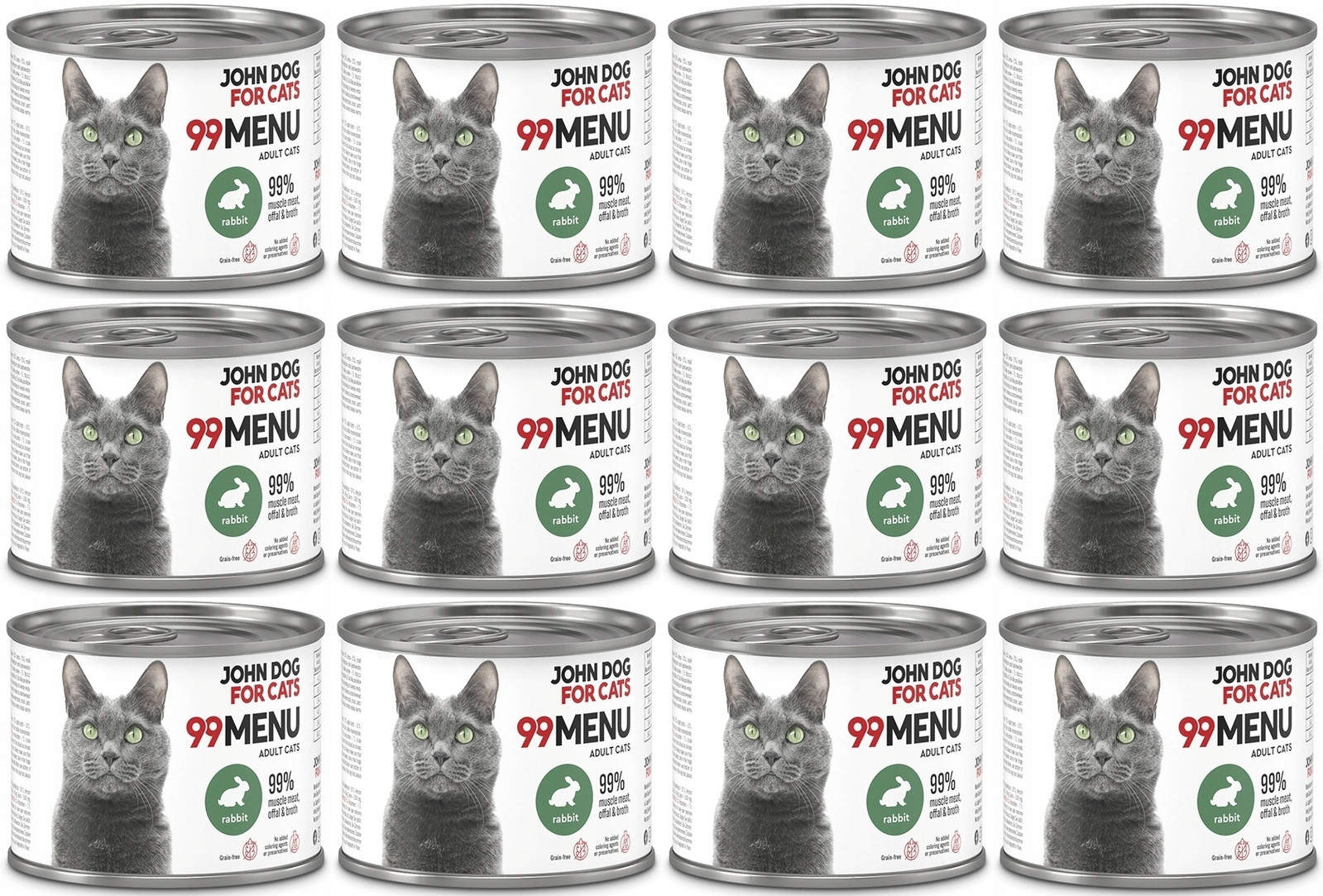 John Dog For Cats 99 Menu Králík 12 x 200 g