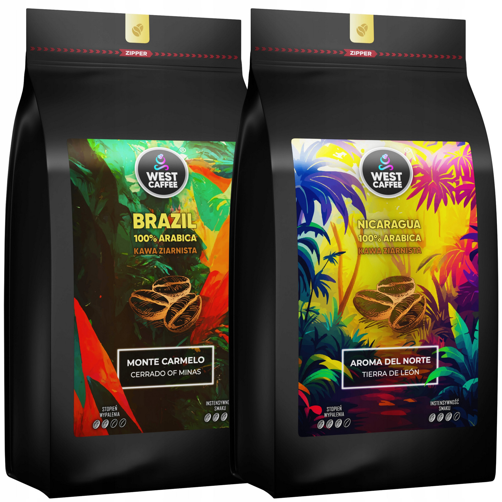 Káva Zrnková Set 2KG Brazílie Nikaragua 100% Arabica Čerstvě Vypálená