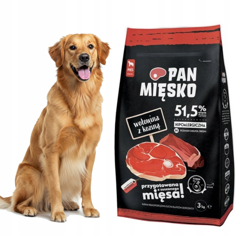 Krmivo suché pro psa hovězí a kozí křupky M 3 kg