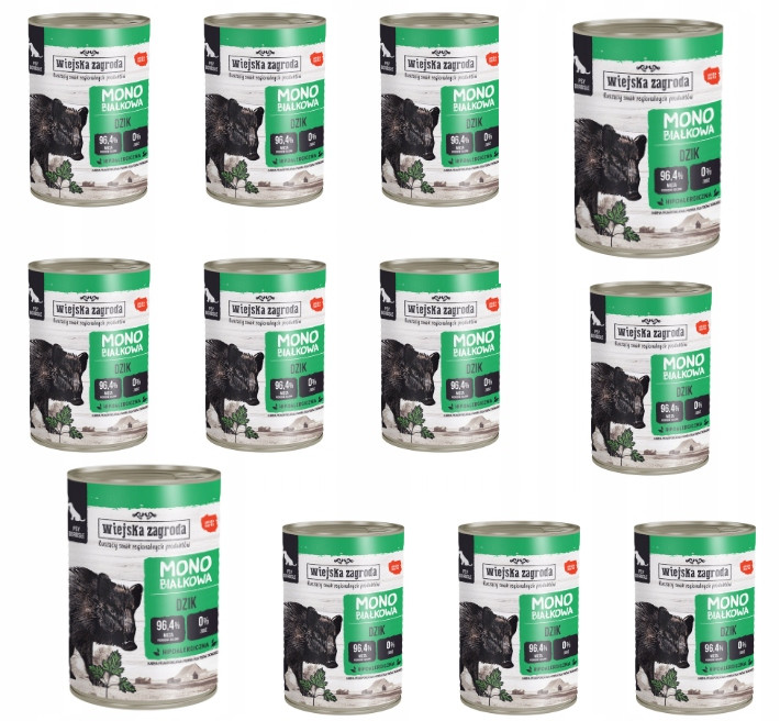 Wiejska Zagroda Monoproteinová pro psa Divočák 6x400g