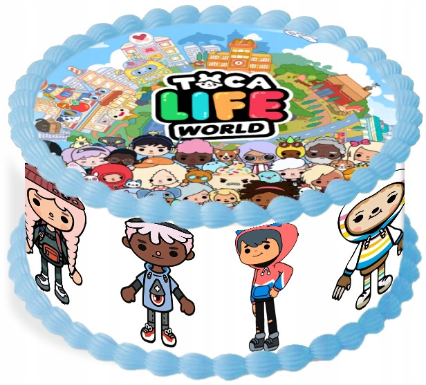 oplatek na dort 20 cm Toca Boca Narozeniny Party