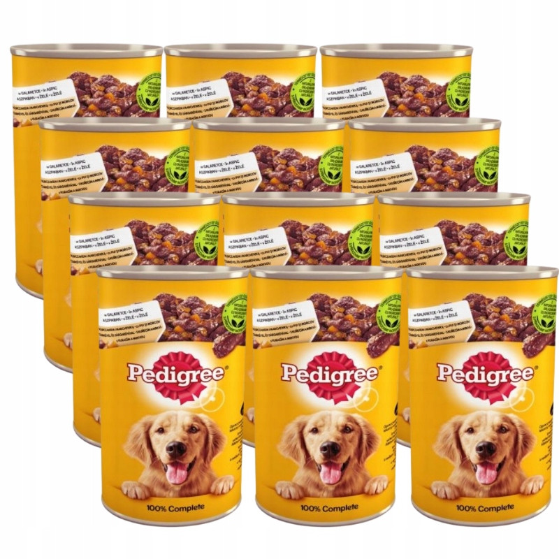 Pedigree Adult 12x1200g krmivo pro dospělé psy, s kuřecím masem v želé