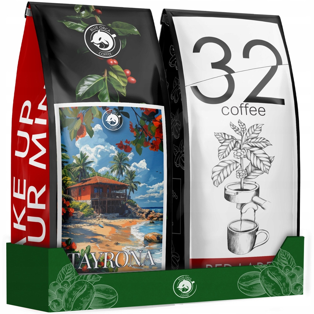 Káva zrnková 1kg x2, Tayrona+32 R. Label 100% Arabica Čerstvě pražená+BONUS
